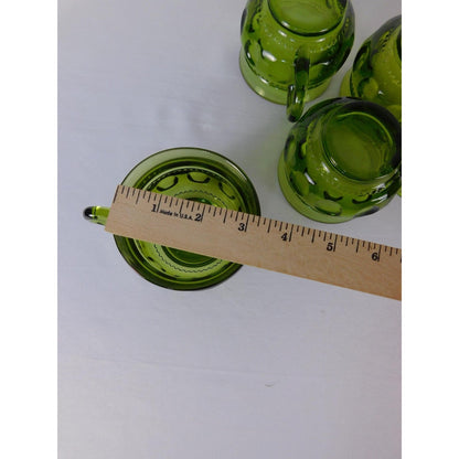 Vintage Green Glass Coffee Mugs Set Of 4 Vintage Retro Cups 8oz Kitchen