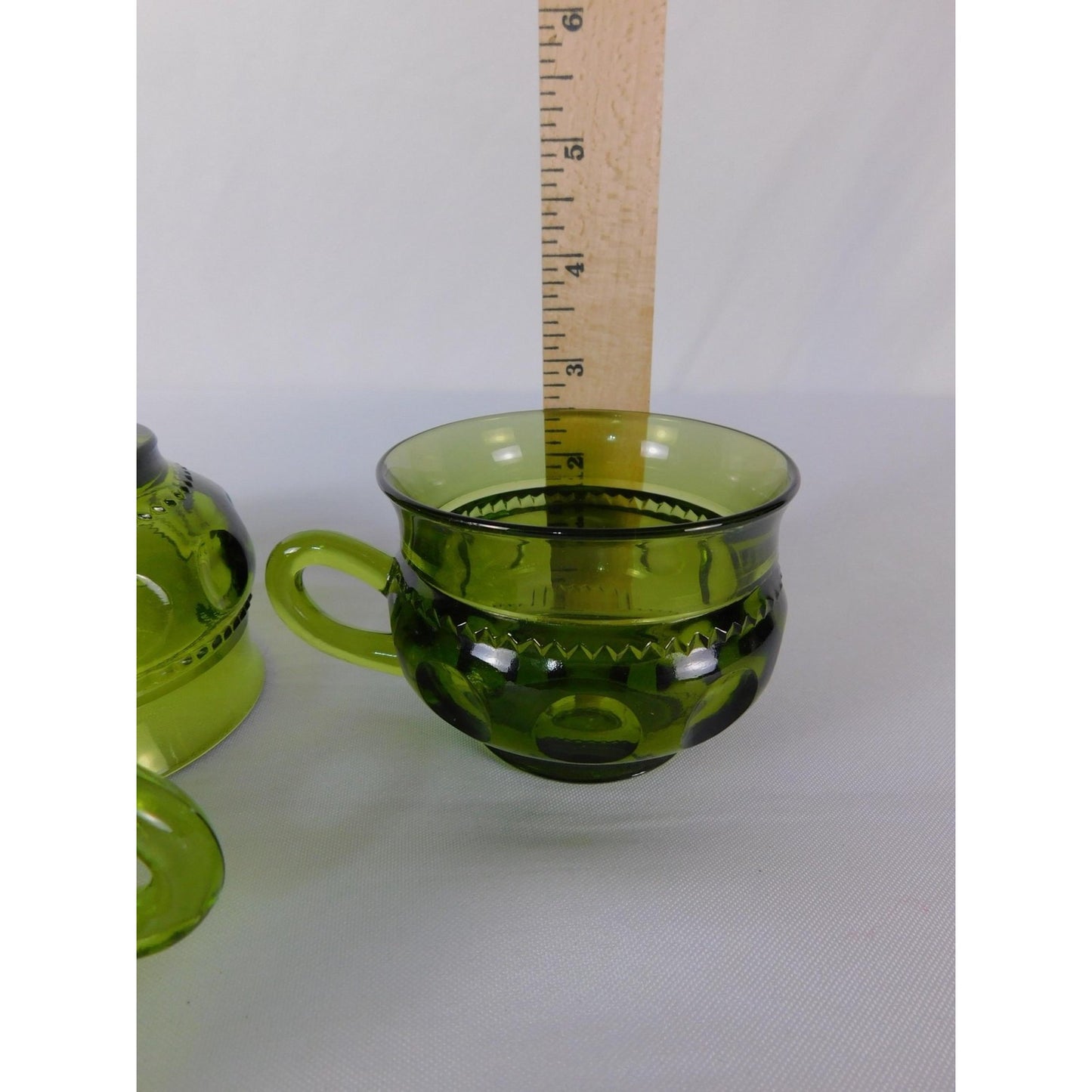 Vintage Green Glass Coffee Mugs Set Of 4 Vintage Retro Cups 8oz Kitchen