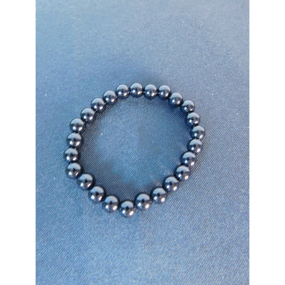 Obsidian Stretch Bracelet Unisex Protective Energy Beads Black Crystal Jewelry