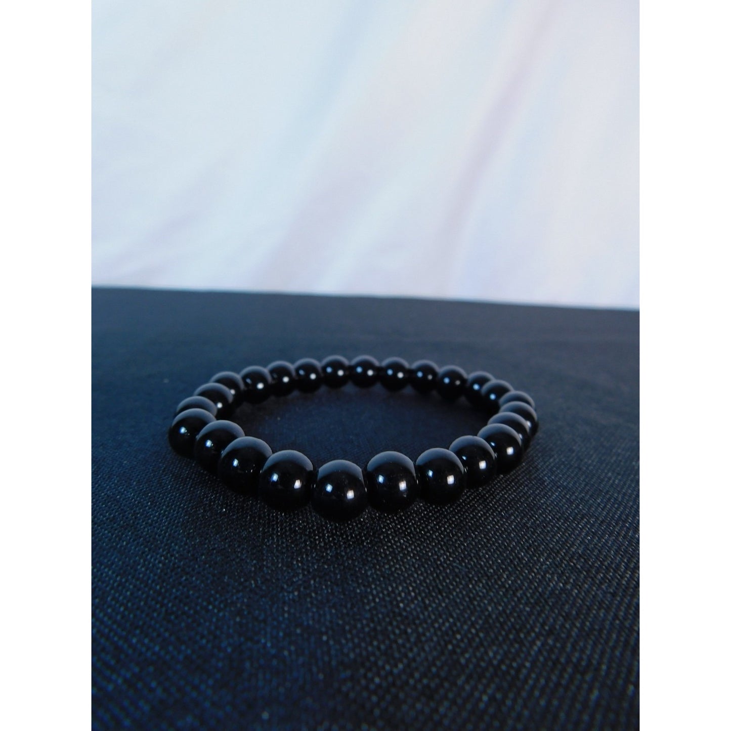 Obsidian Stretch Bracelet Unisex Protective Energy Beads Black Crystal Jewelry