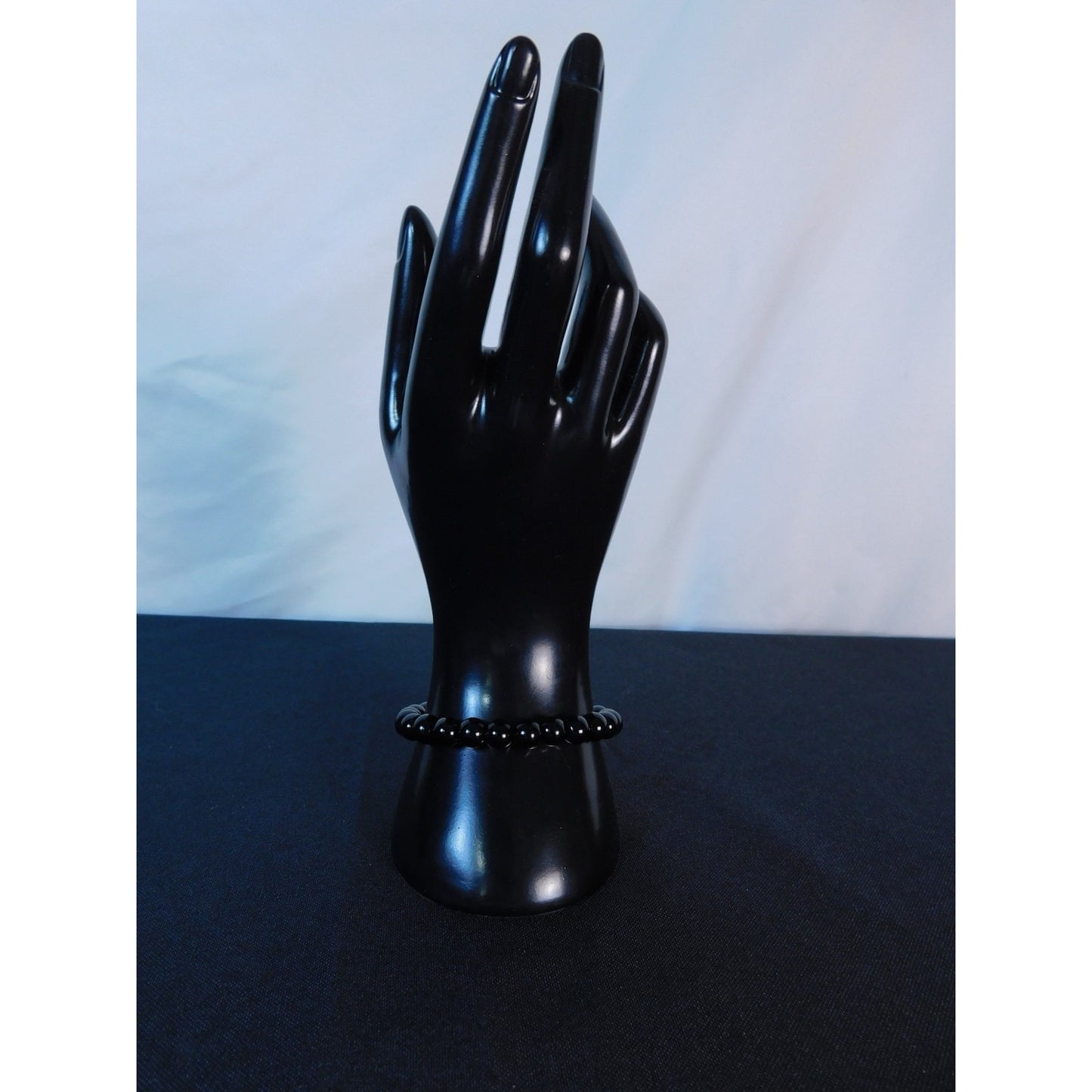 Obsidian Stretch Bracelet Unisex Protective Energy Beads Black Crystal Jewelry