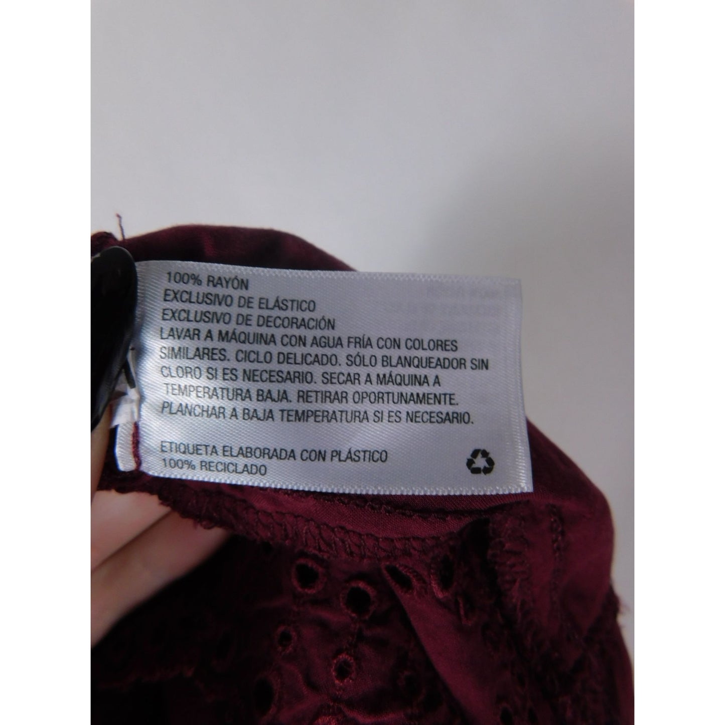 Knox Rose Boho Eyelet Blouse M Burgundy Ruffle Witchcore Top