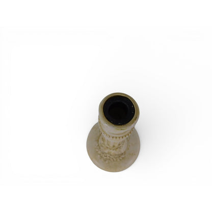 Beige Stone Candlestick Holder Traditional Column Floral Birds Home Decor Accent