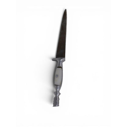 Vintage Gray Stiletto Dagger Carbon Steel Single Edge Knife Collectible