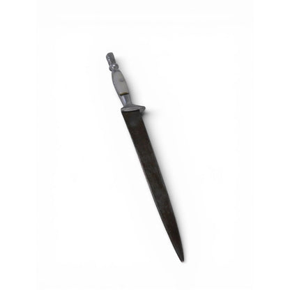 Vintage Gray Stiletto Dagger Carbon Steel Single Edge Knife Collectible