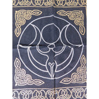 Triple Moon Goddess Altar Cloth Celtic Knot Navy Gold Wicca Witchcraft Decor