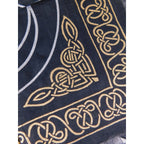 Triple Moon Goddess Altar Cloth Celtic Knot Navy Gold Wicca Witchcraft Decor