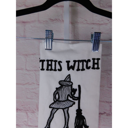 This Witch Can Cook Cotton Kitchen Towel Set Witchy Decor NWT 18x28
