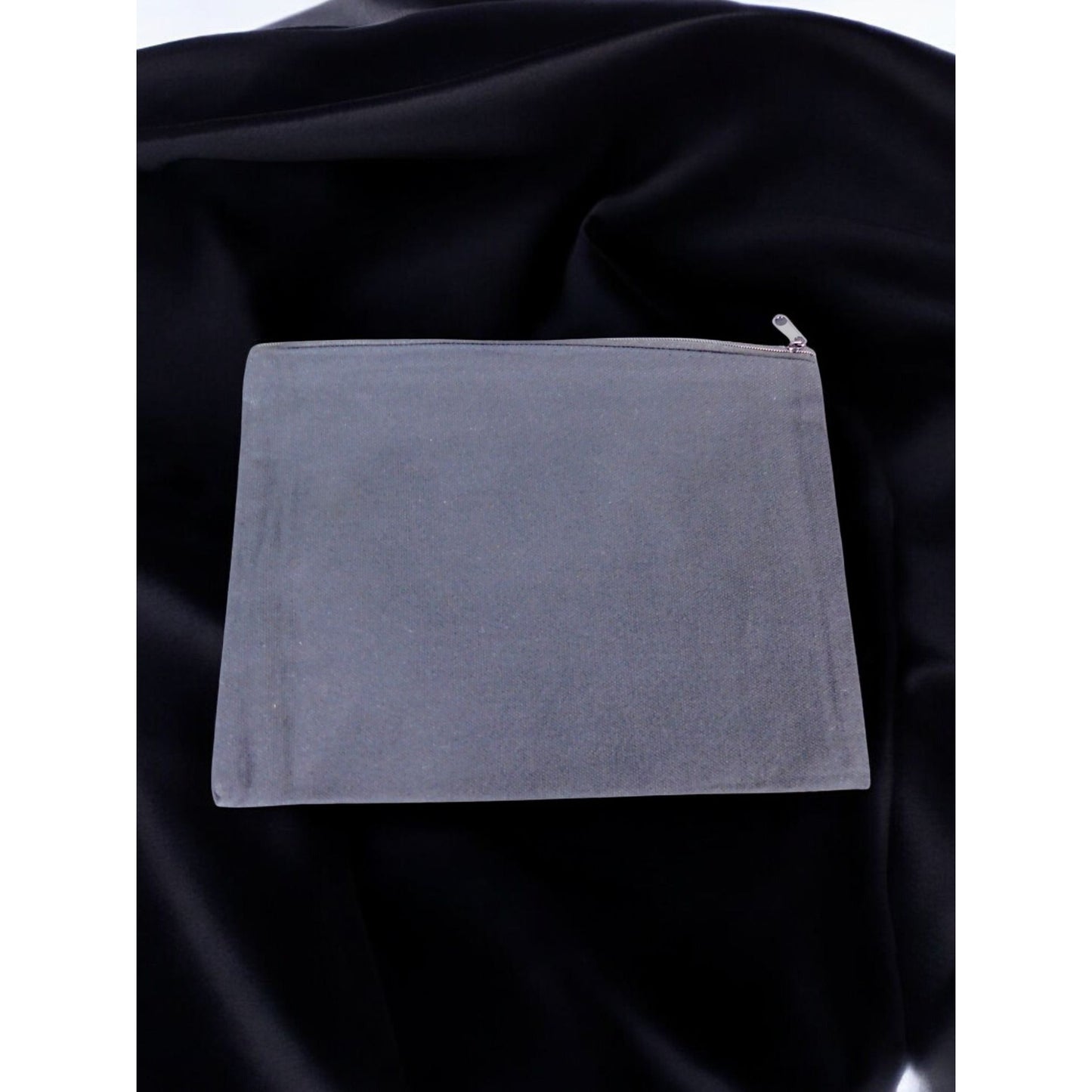 Mystic Canvas Zipper Pouch With Gold Celestial Design 9"x 7"