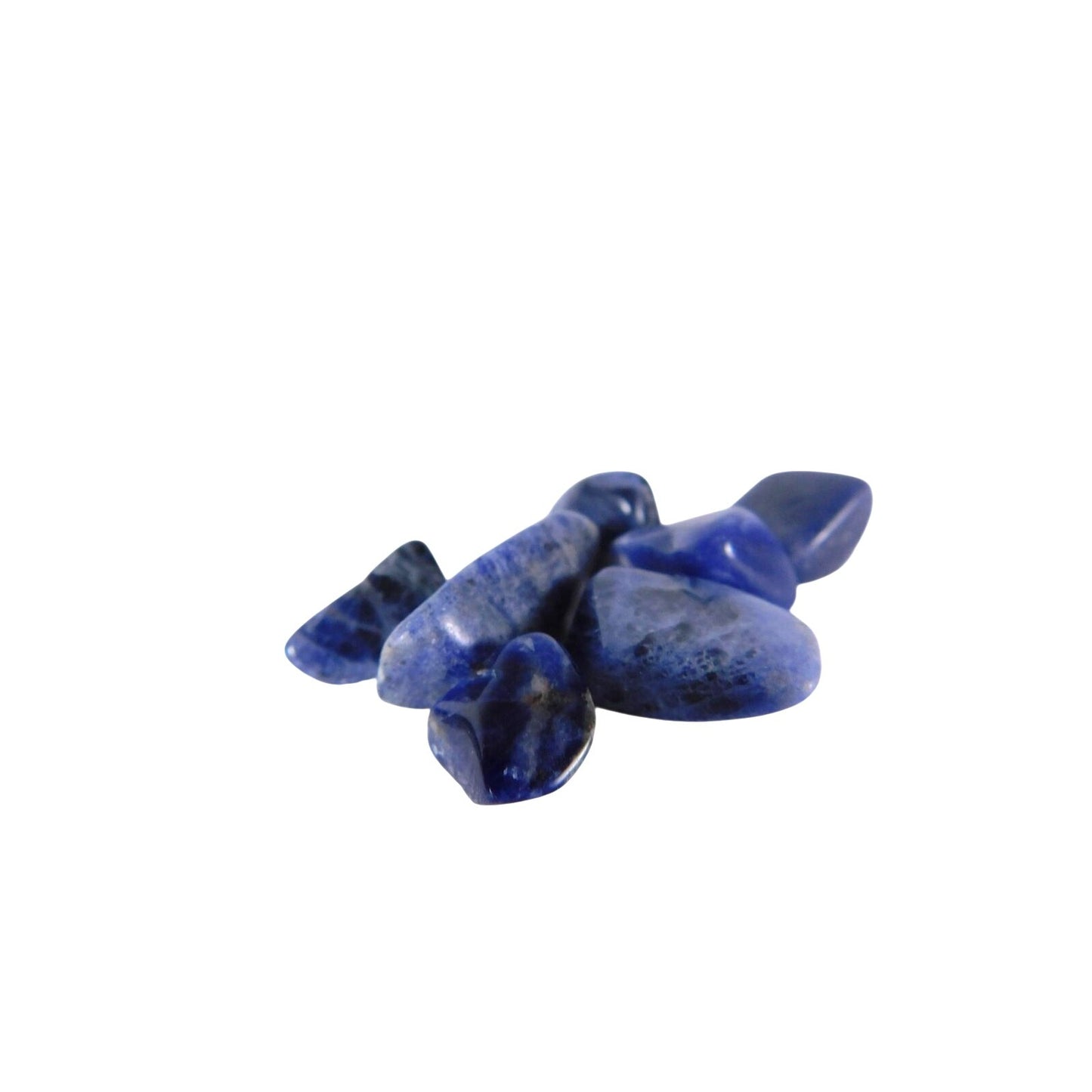Natural Tumbled Sodalite Stone Lot 0.5 Oz Blue Crystal Set Polished Stones Altar Decor