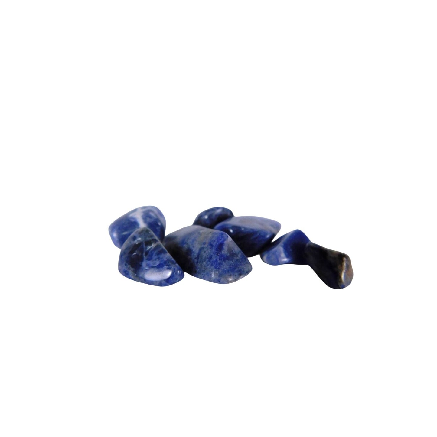 Natural Tumbled Sodalite Stone Lot 0.5 Oz Blue Crystal Set Polished Stones Altar Decor