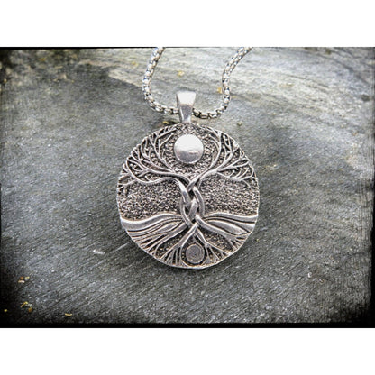Celtic Tree of Life Pendant Necklace Moon Symbol Spiritual Amulet