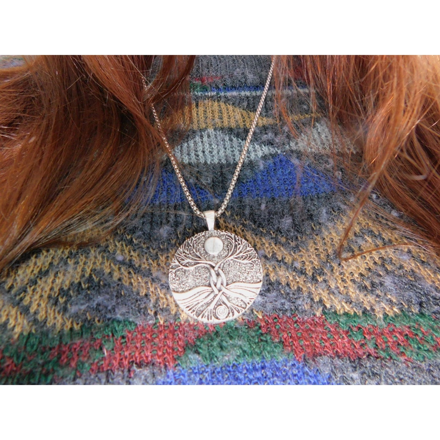 Celtic Tree of Life Pendant Necklace Moon Symbol Spiritual Amulet