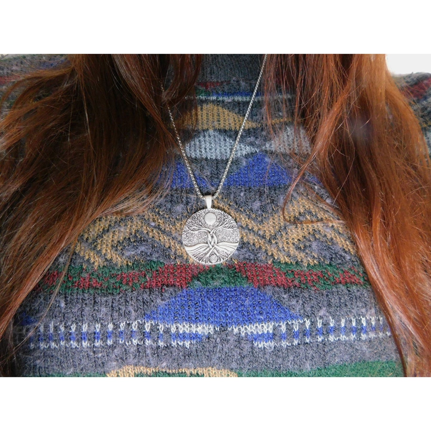 Celtic Tree of Life Pendant Necklace Moon Symbol Spiritual Amulet