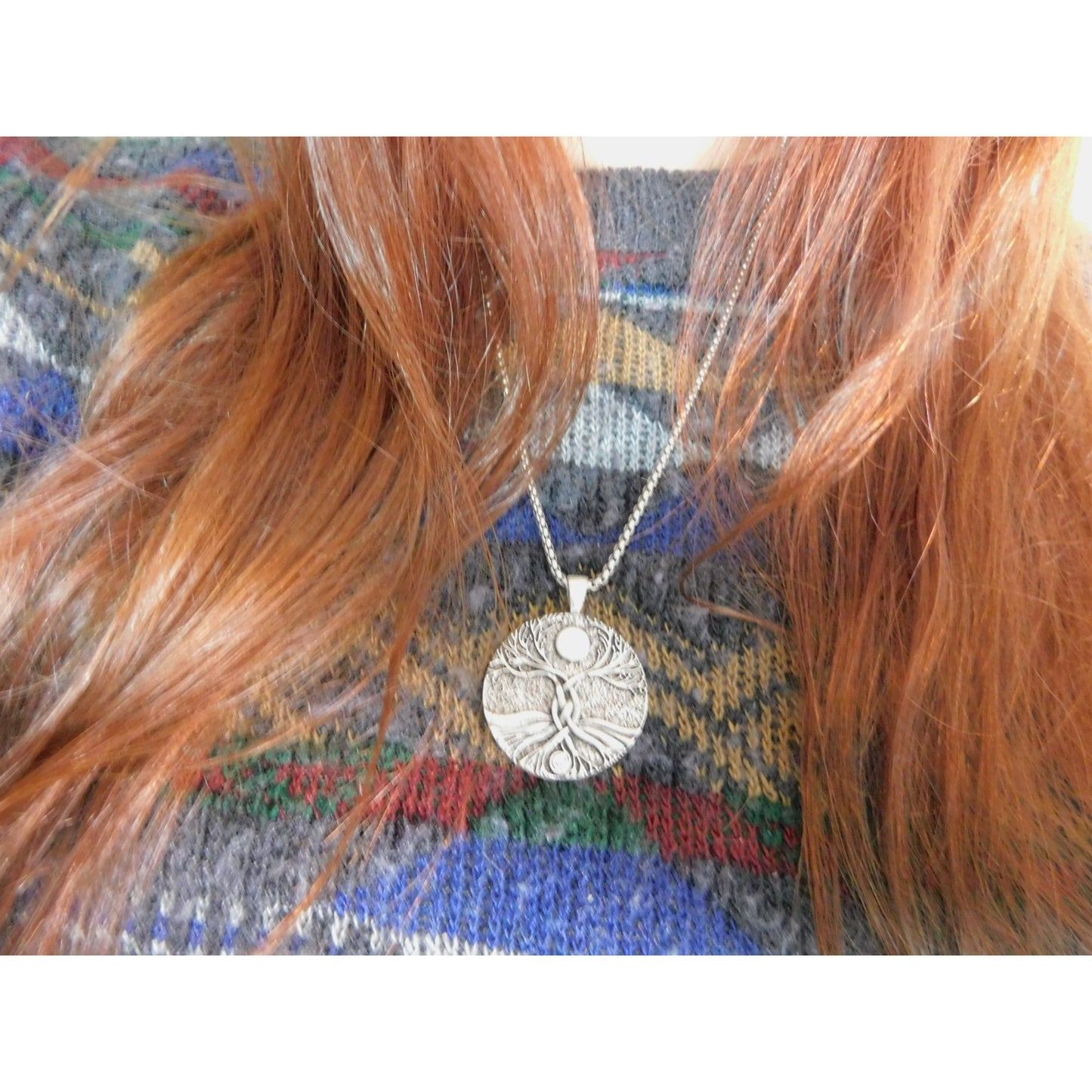 Celtic Tree of Life Pendant Necklace Moon Symbol Spiritual Amulet