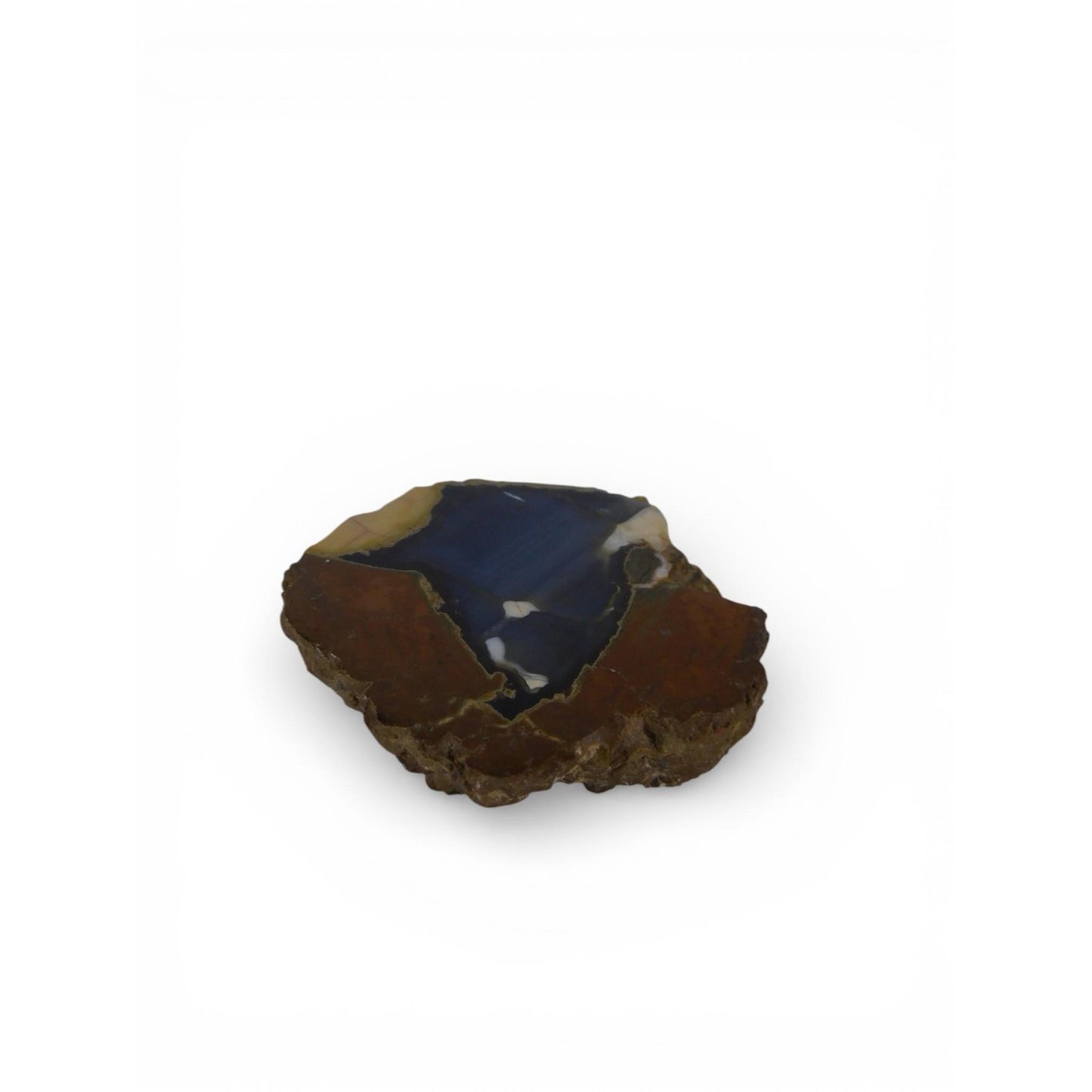 Oregon Agate Thunderegg Polished Specimen - Blue Chalcedony Geode 5.1oz