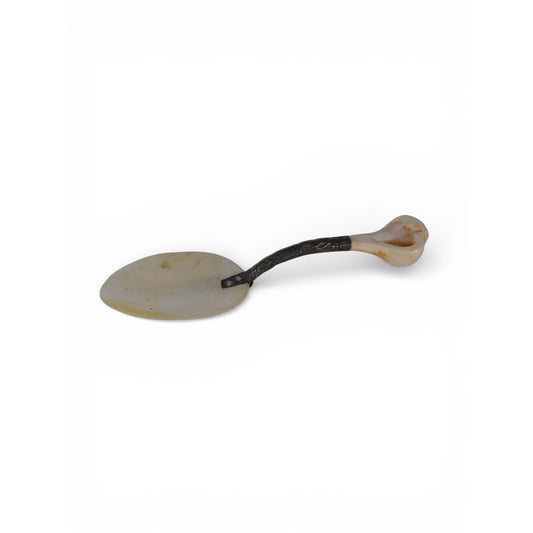 Vintage Mother of Pearl Caviar Spoon Shell Handle Silverplate Serving Utensil
