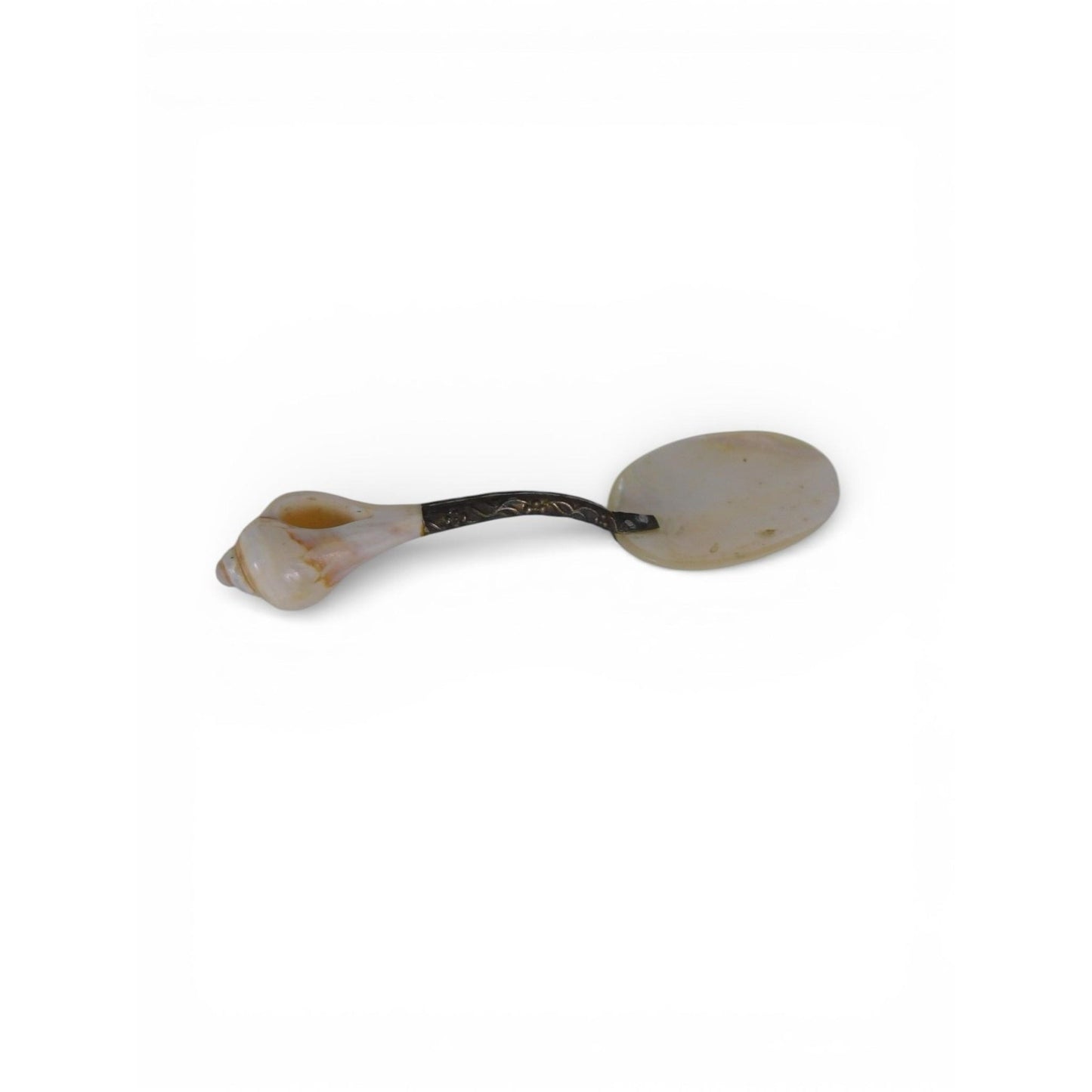 Vintage Mother of Pearl Caviar Spoon Shell Handle Silverplate Serving Utensil