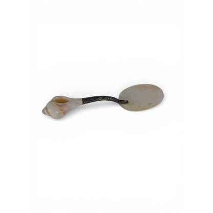 Vintage Mother of Pearl Caviar Spoon Shell Handle Silverplate Serving Utensil