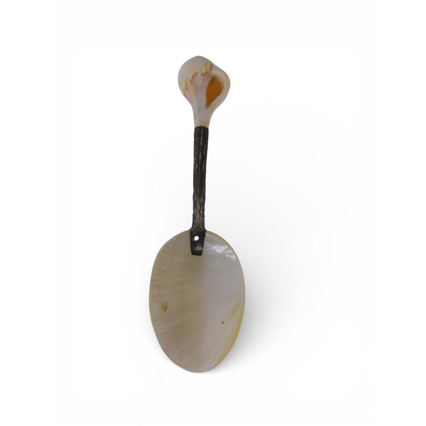Vintage Mother of Pearl Caviar Spoon Shell Handle Silverplate Serving Utensil