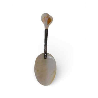 Vintage Mother of Pearl Caviar Spoon Shell Handle Silverplate Serving Utensil