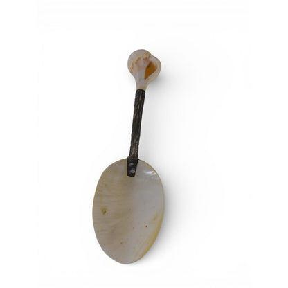 Vintage Mother of Pearl Caviar Spoon Shell Handle Silverplate Serving Utensil