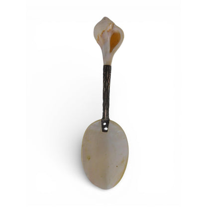 Vintage Mother of Pearl Caviar Spoon Shell Handle Silverplate Serving Utensil