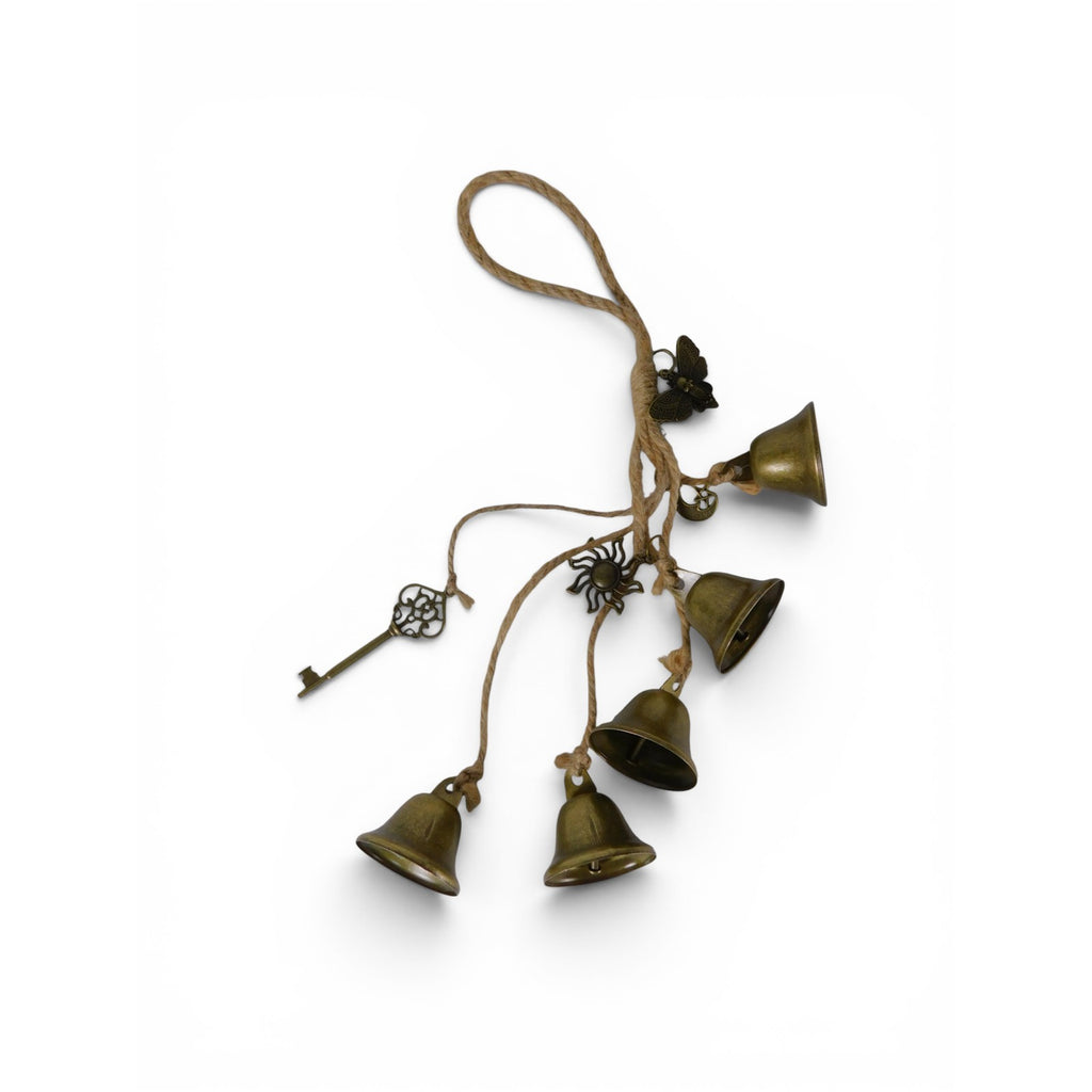 Hanging Brass Door Bells Sun Moon Key Moth Boho Witchy Home Decor