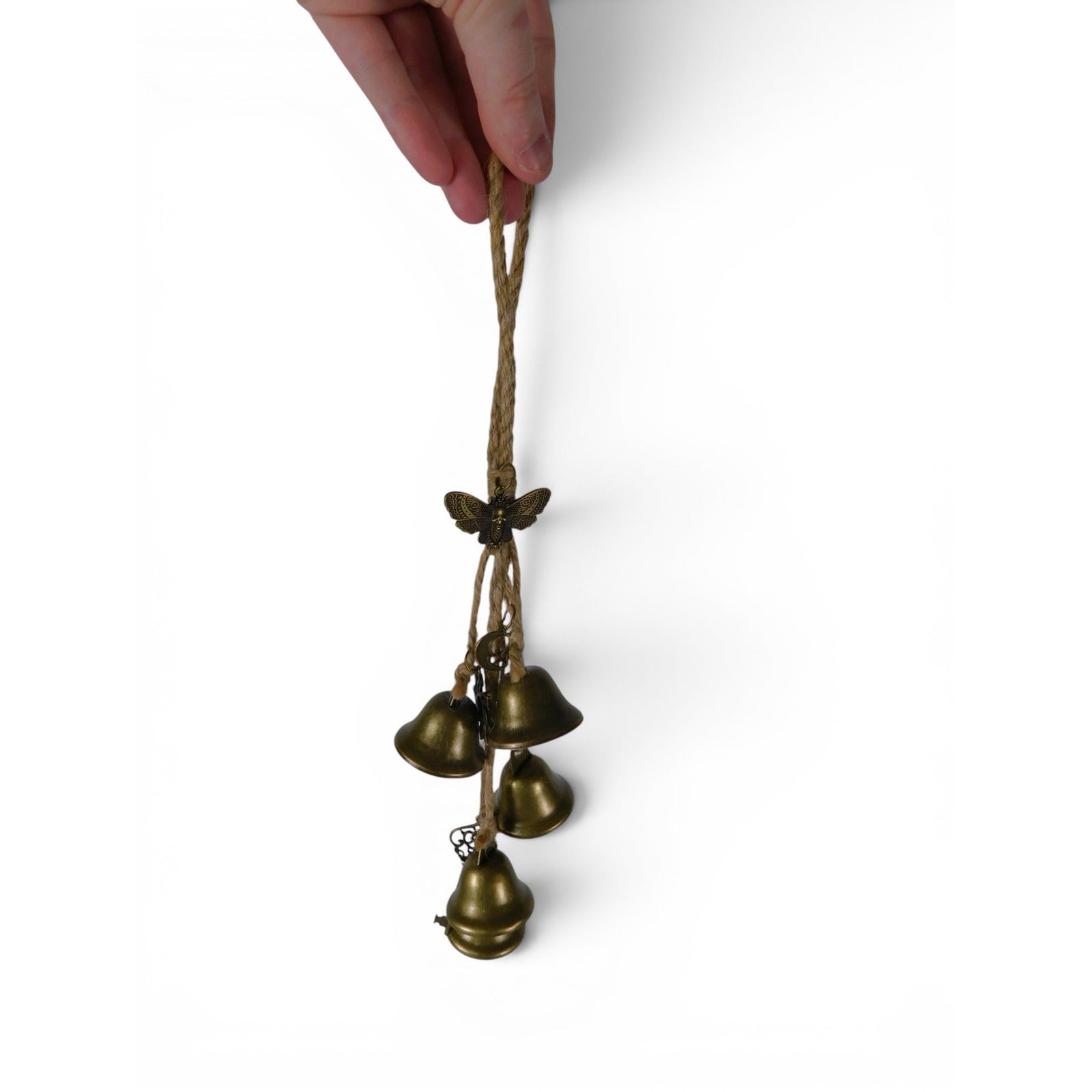 Hanging Brass Door Bells Sun Moon Key Moth Boho Witchy Home Decor