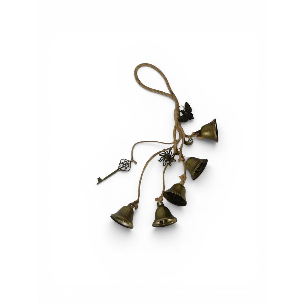 Hanging Brass Door Bells Sun Moon Key Moth Boho Witchy Home Decor
