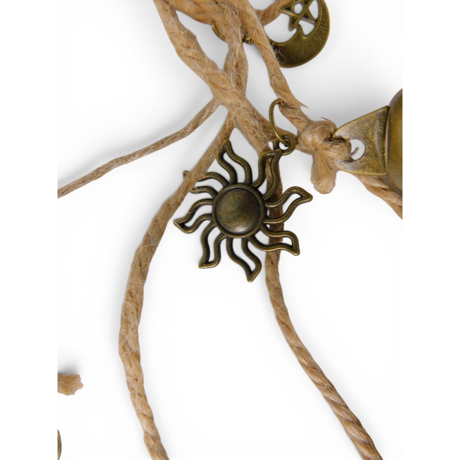 Hanging Brass Door Bells Sun Moon Key Moth Boho Witchy Home Decor