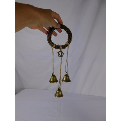 Witch Bells Door Chime 4" Vine Brass Charms - New - Witchcore Folk