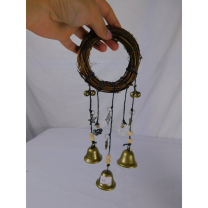 Witch Bells Door Chime 4" Vine Brass Charms - New - Witchcore Folk