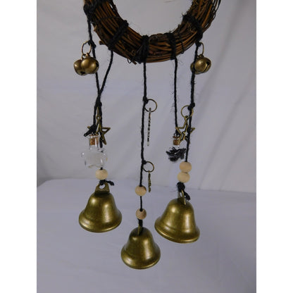 Witch Bells Door Chime 4" Vine Brass Charms - New - Witchcore Folk