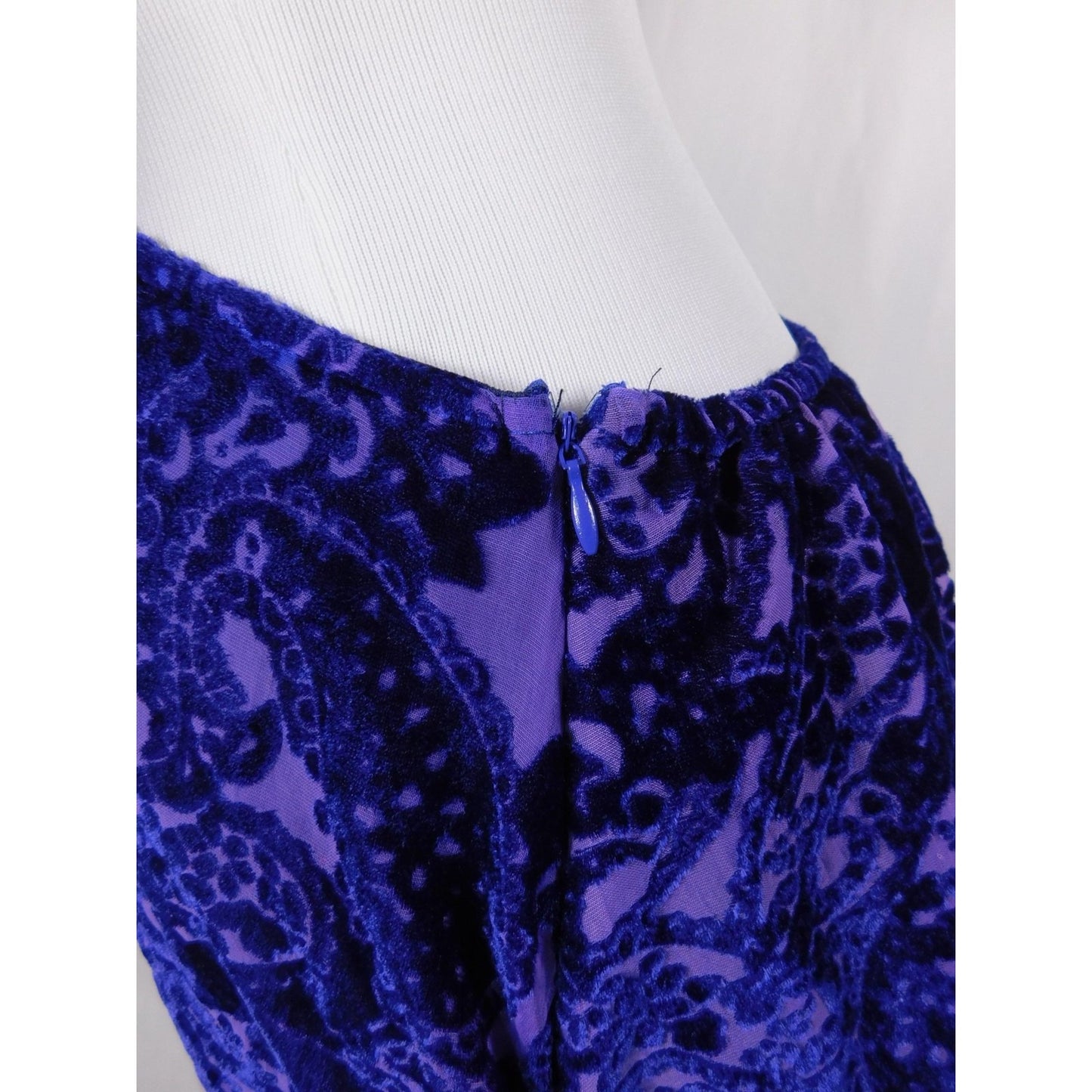 Tobi Dress Womens Small Blue Purple Velvet Burnout Wrap Mini Long Sleeve Cutout