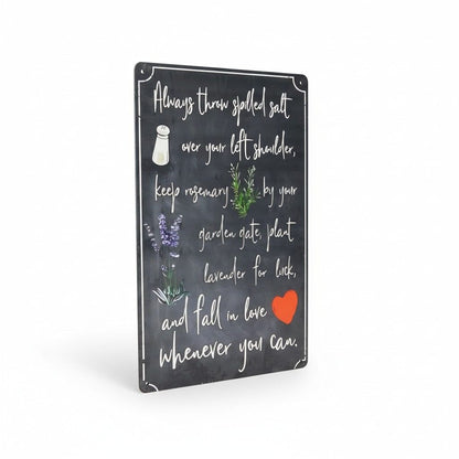 Practical Magic Quote Metal Sign - Salt Rosemary Lavender - 12x8 - New