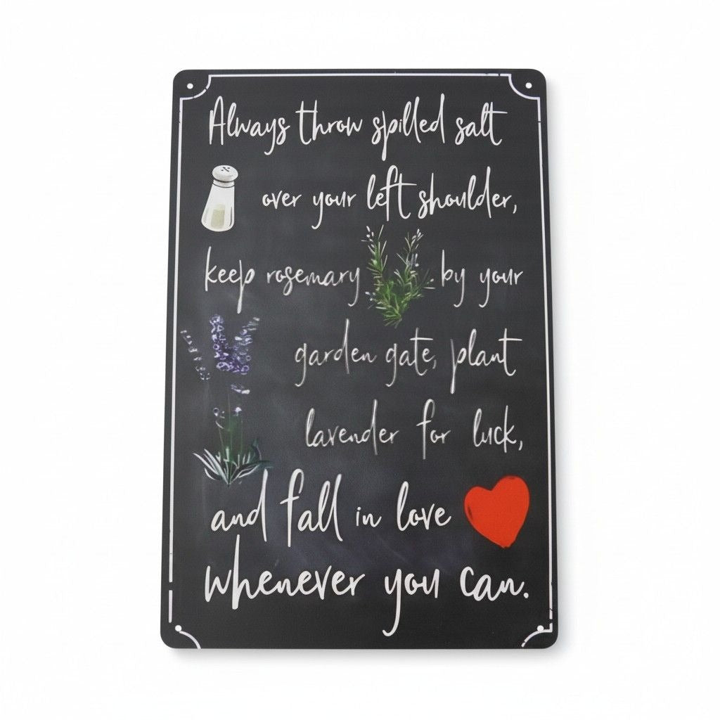 Practical Magic Quote Metal Sign - Salt Rosemary Lavender - 12x8 - New