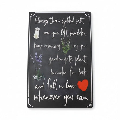 Practical Magic Quote Metal Sign - Salt Rosemary Lavender - 12x8 - New