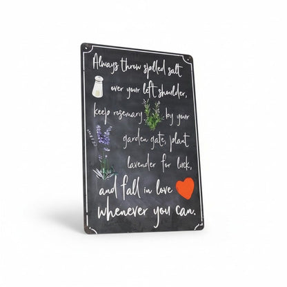 Practical Magic Quote Metal Sign - Salt Rosemary Lavender - 12x8 - New