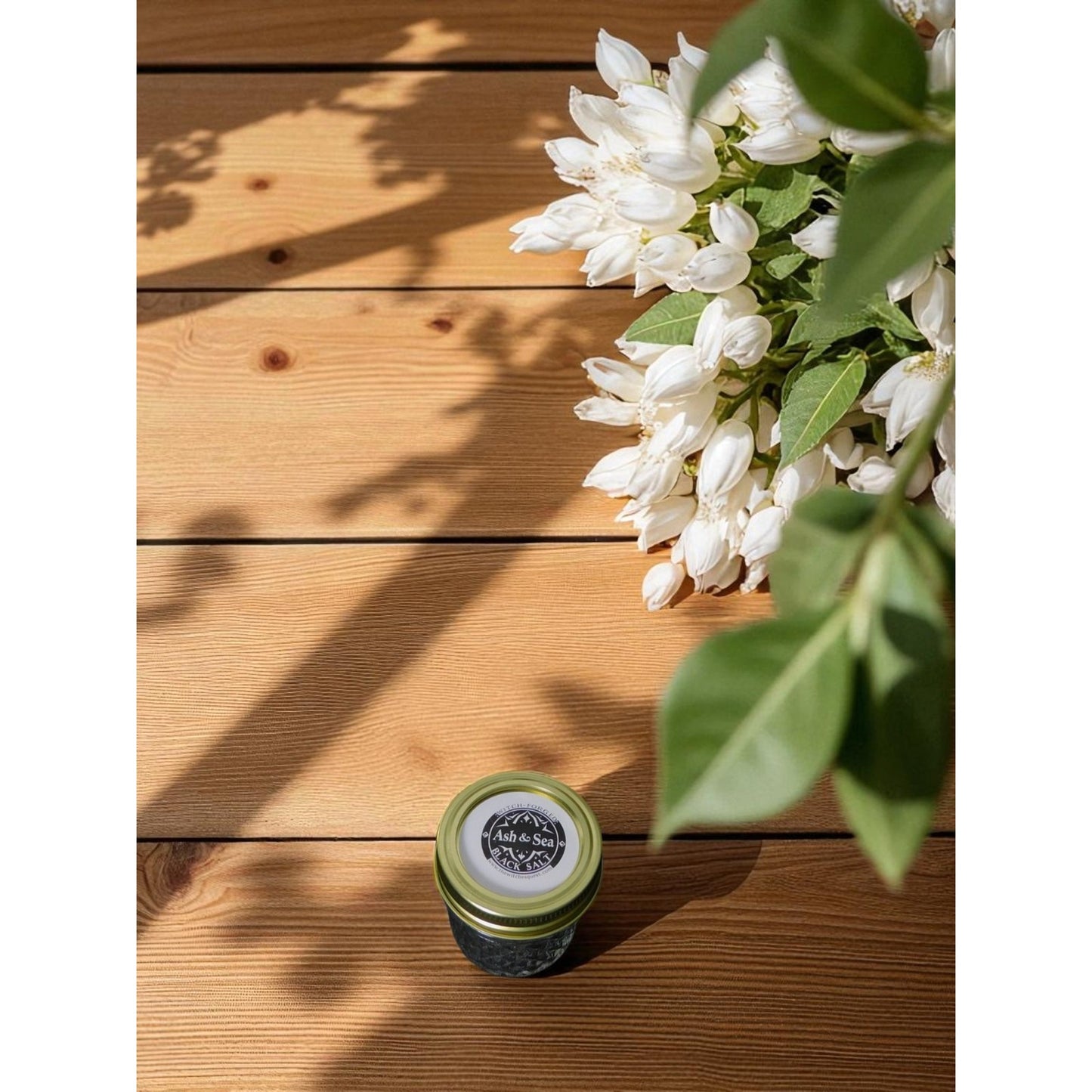 Ash & Sea Witch-Forged Black Salt in Glass Jar Ritual Protection