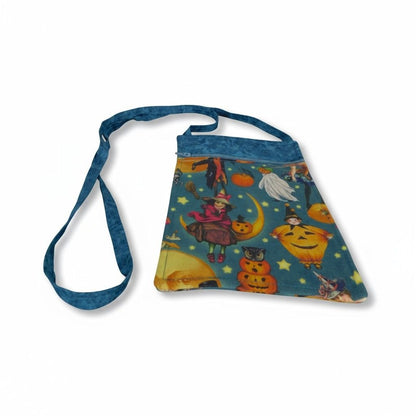 Witchy-Themed Handcrafted Crossbody Bag Zipper Closure Halloween