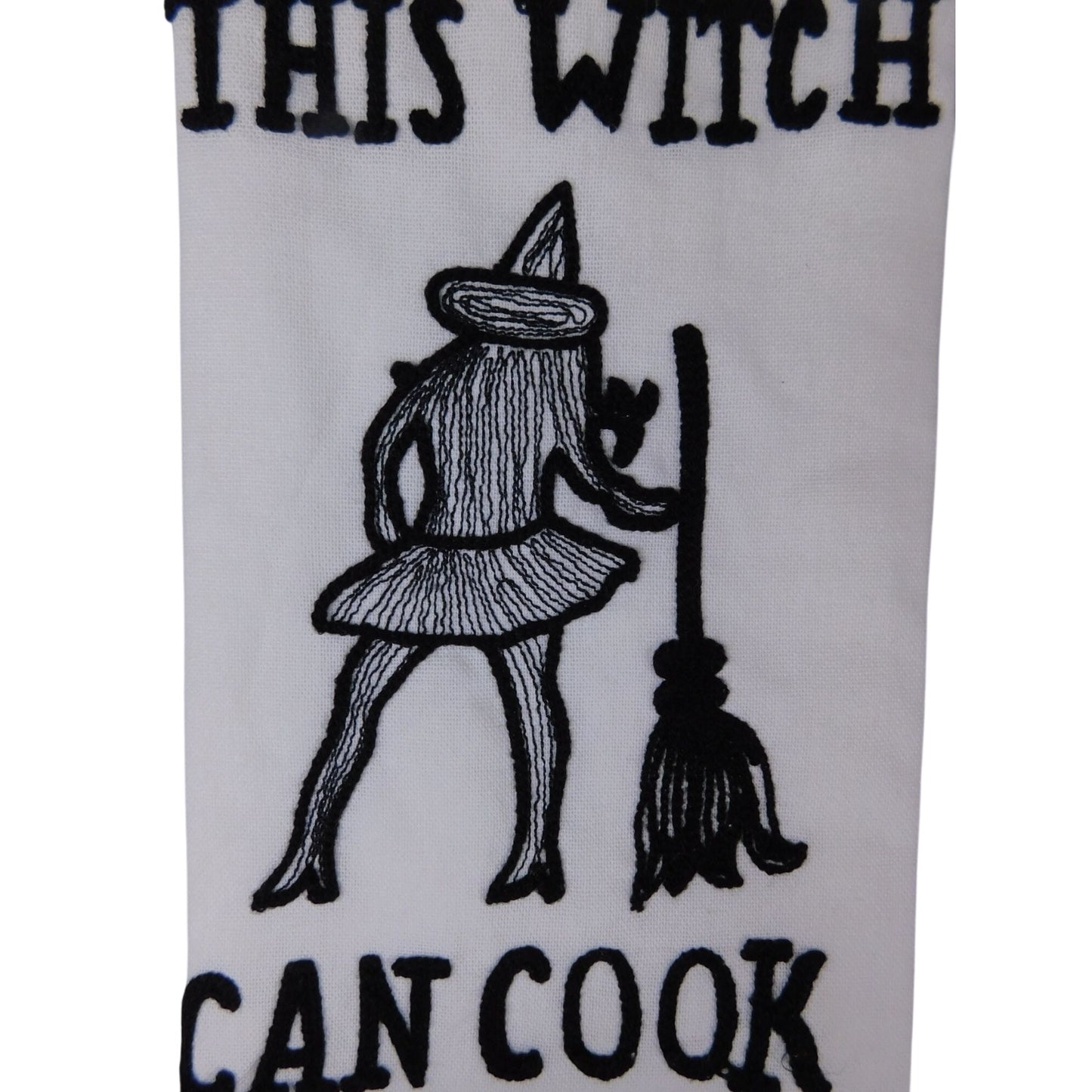 This Witch Can Cook Embroidered Kitchen Towel Set Of 2 Halloween Decor 18x28 Inches