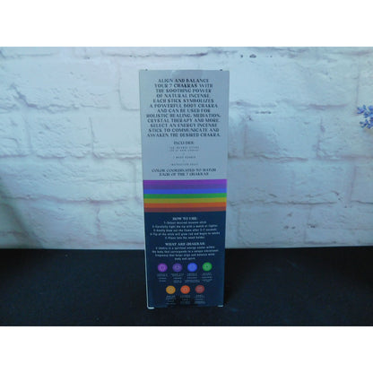 Seven Chakra Incense Set – 140 Sticks with Wood Holder – New