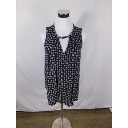 Vintage Havana Black Dot Tank L - Keyhole Boho - Excellent