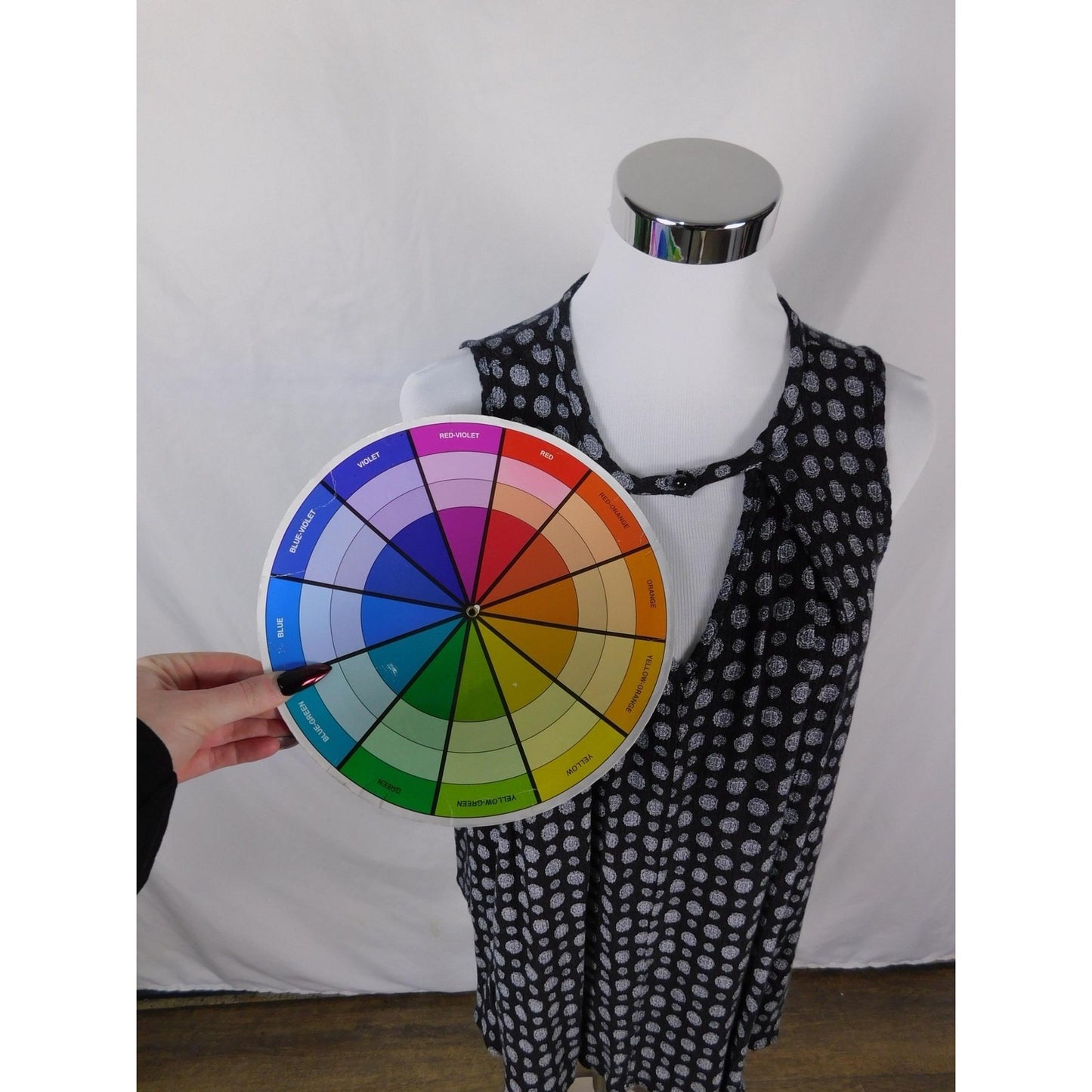 Vintage Havana Black Dot Tank L - Keyhole Boho - Excellent