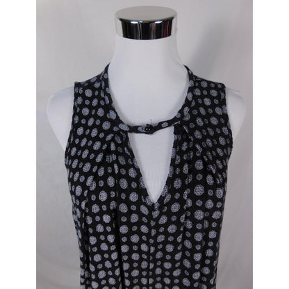 Vintage Havana Black Dot Tank L - Keyhole Boho - Excellent