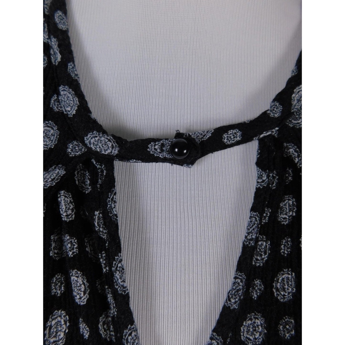 Vintage Havana Black Dot Tank L - Keyhole Boho - Excellent