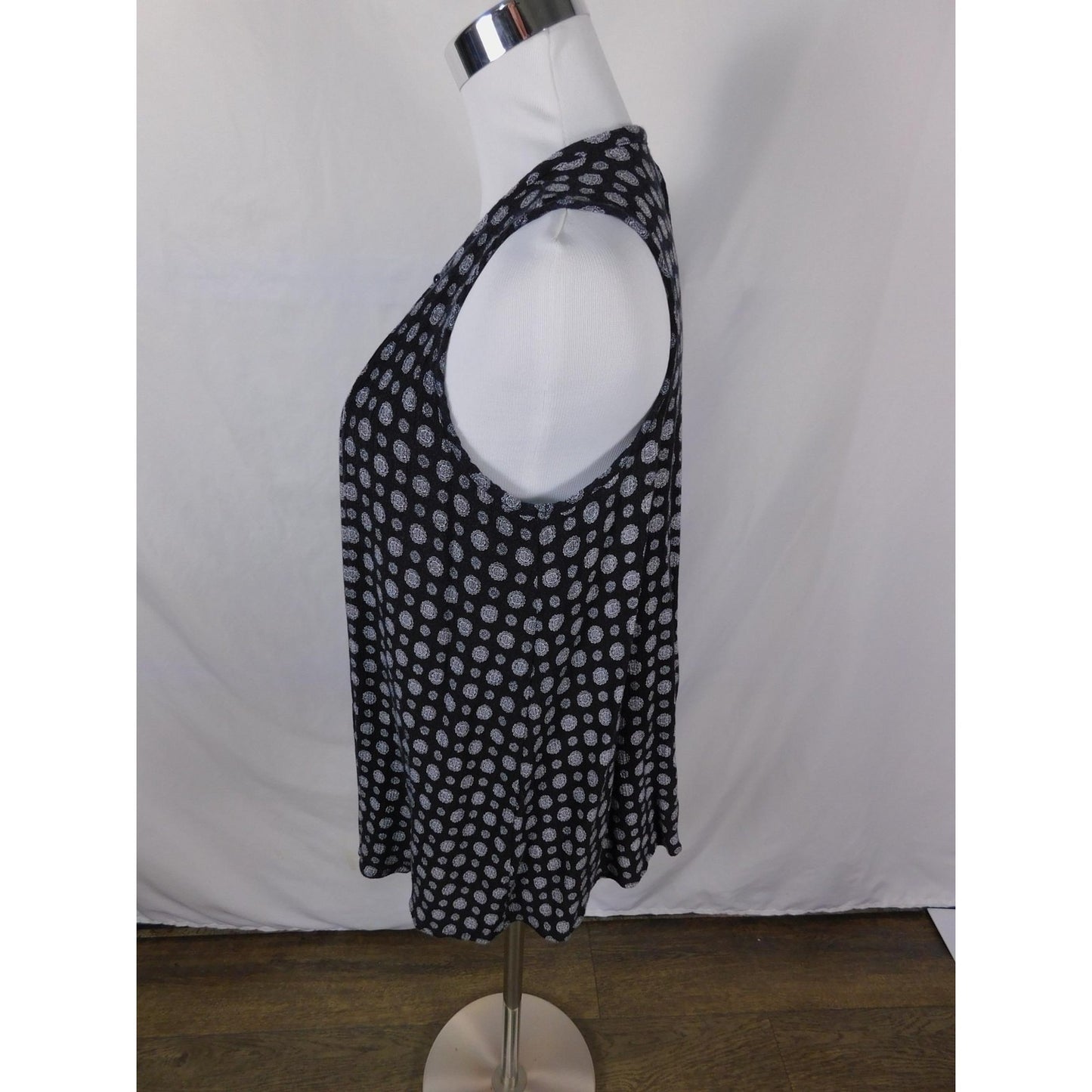 Vintage Havana Black Dot Tank L - Keyhole Boho - Excellent