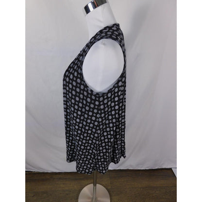 Vintage Havana Black Dot Tank L - Keyhole Boho - Excellent
