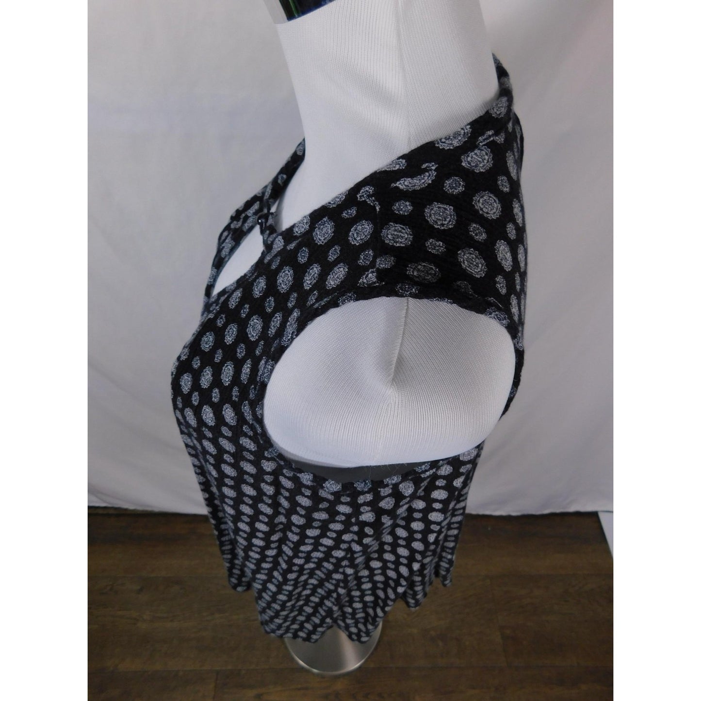 Vintage Havana Black Dot Tank L - Keyhole Boho - Excellent